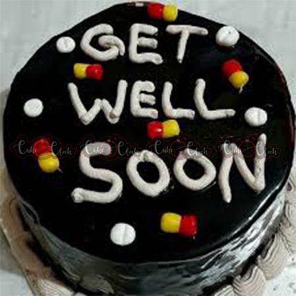 Black Themed Get well Soon Cake