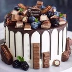 Chocolate Drip Ramadan Mubarak Cake