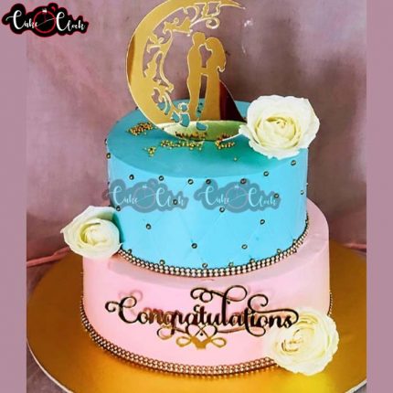 2 Tier Congratulations Cake
