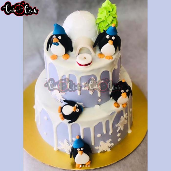 Penguin Family Theme Cake