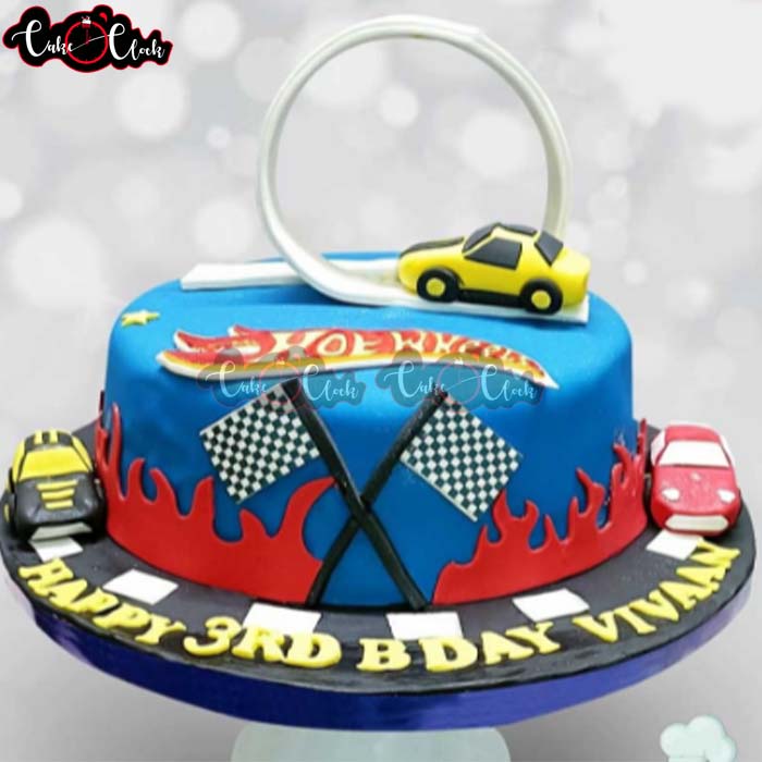 Hot Wheel Racing Theme Cake