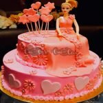 2 Tier Barbie Cake In Pink Theme