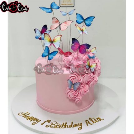 Colorful Butterflies Theme Cake