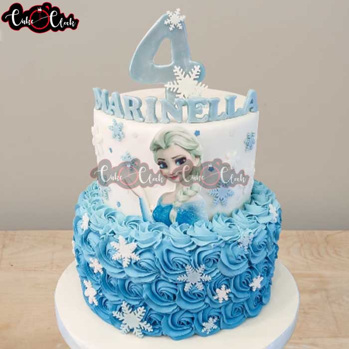 Frozen Theme 4th Birthday Cake