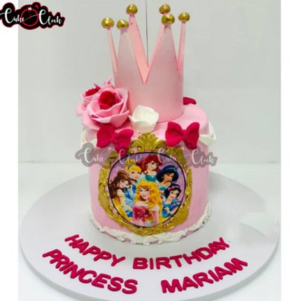 Crown Theme Disney Princesses Theme Cake