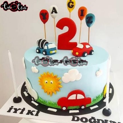 2nd Birthday car Theme Cake