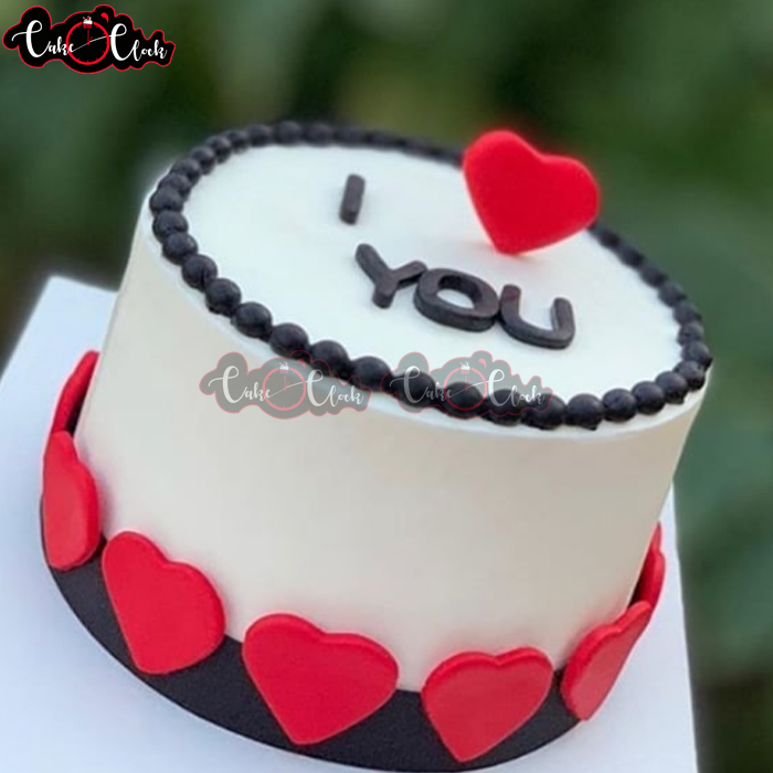 I Love You Cake With Mini Hearts
