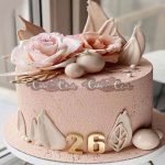 Soft Pink Cake For 26th Birthday