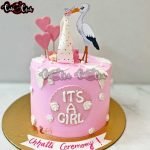 It's A Girl Cake With 3 Mini Hearts