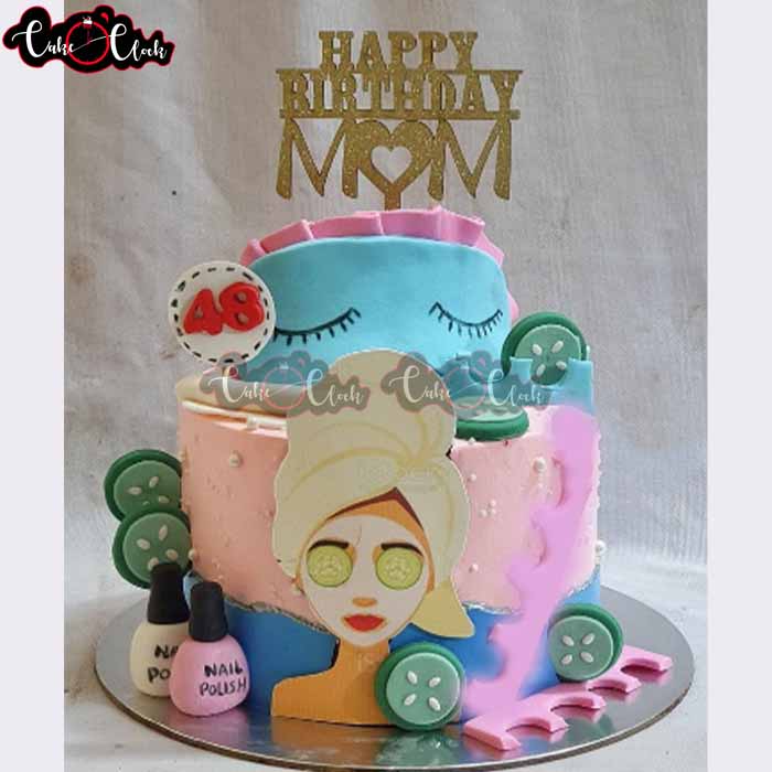 Make Theme Happy Birthday Mom Cake