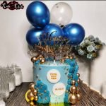 Happy Anniversary Cake With Balloons