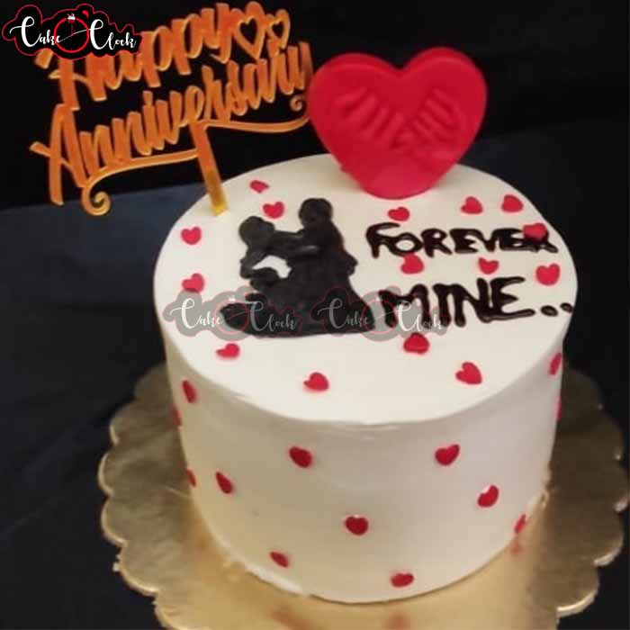 Forever Mine Happy Anniversary Cake