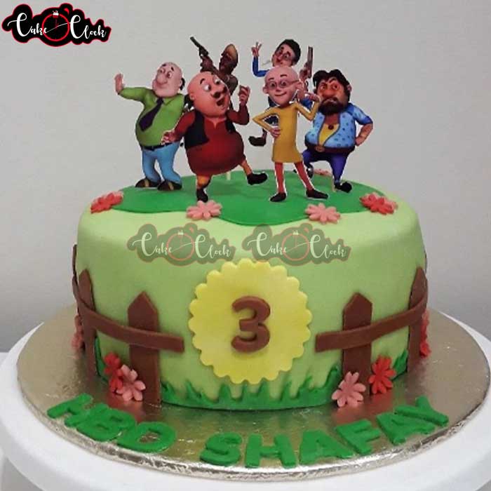 Motu Patlu Theme Cake