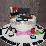 Makeup Theme Fondant Birthday Cake