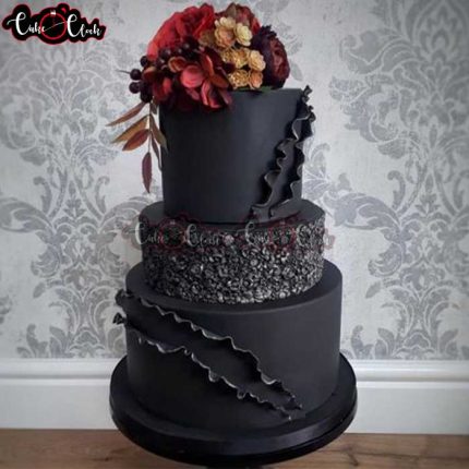 Beautiful Black Theme Cake