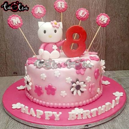 Cute Kitty 8th Birthday Cake