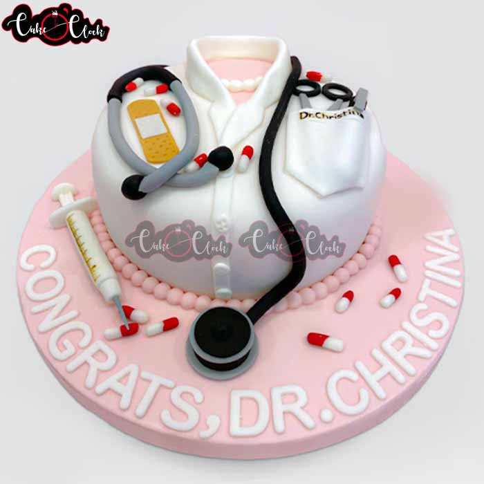 Congrats Doctor Theme Cake