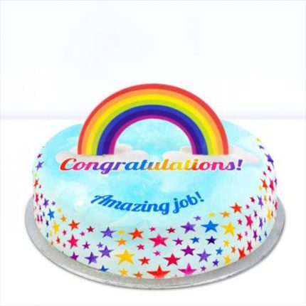 Rainbow Congratulations Cake