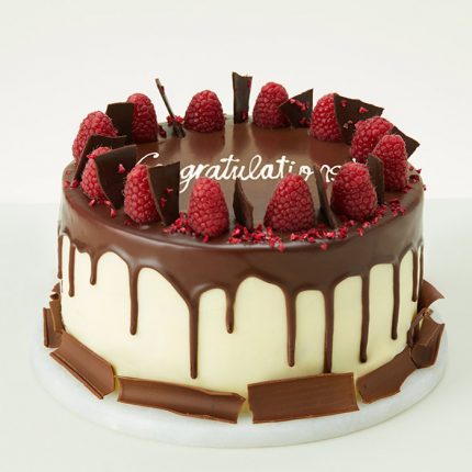 Chocolate And Raspberry Congratulations Cake