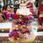 3 Tier Colorful Flowers Cake