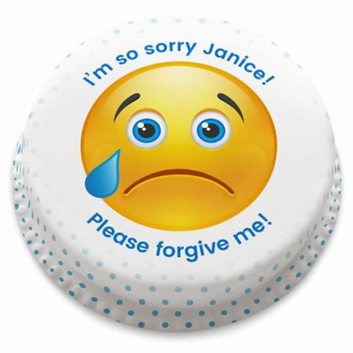 Sad Face Emoji Sorry Cake