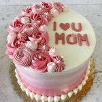 I Love You Mom Cake In Pink Theme