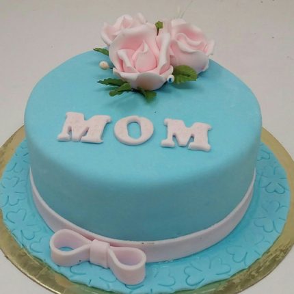Blue Theme Cake For Mother