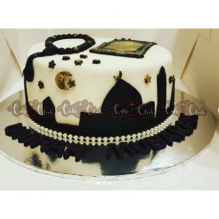 Black And White Theme Beautiful Cake