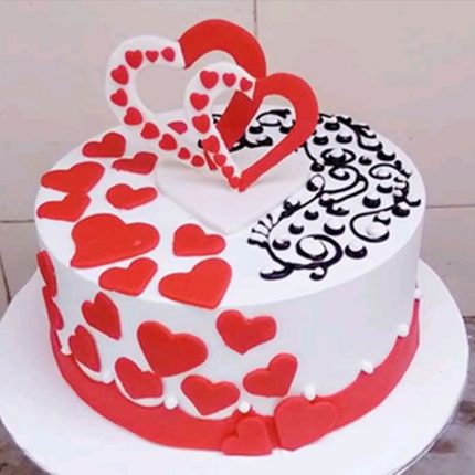 Red Heart Cake For valentines Day