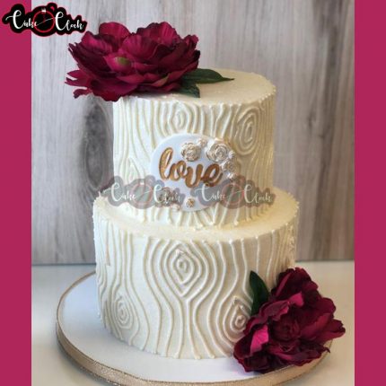 2 tier red roses cake