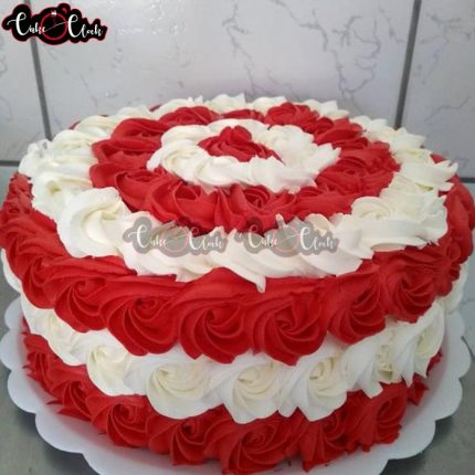 beautiful red and white fresh cream cake