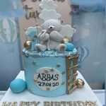Blue Theme Teddy Cake