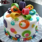colorful new year theme cake