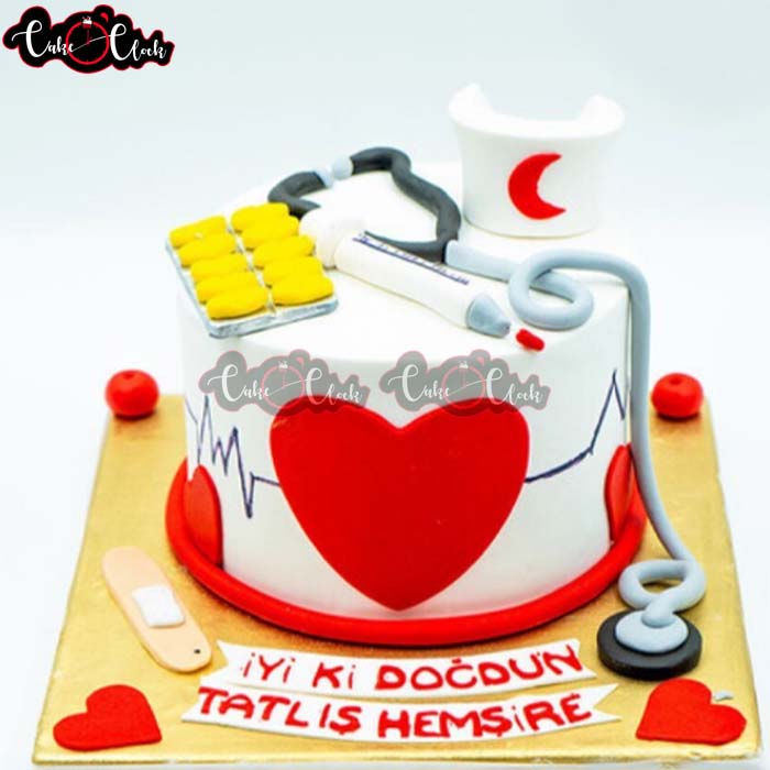 doctor theme cake with red heart