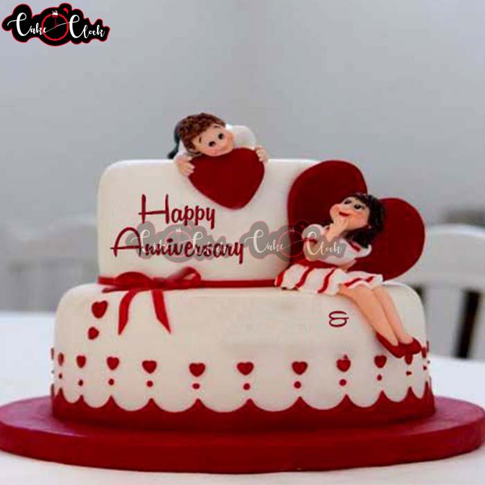 lovely couple theme anniversary cake