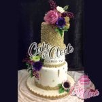 white and gold with beautiful flowers