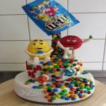 2 Tier M&M cake