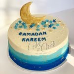 Ramadan Mubarak Crescent and stars cake