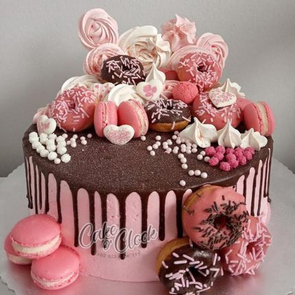 pink choco cake